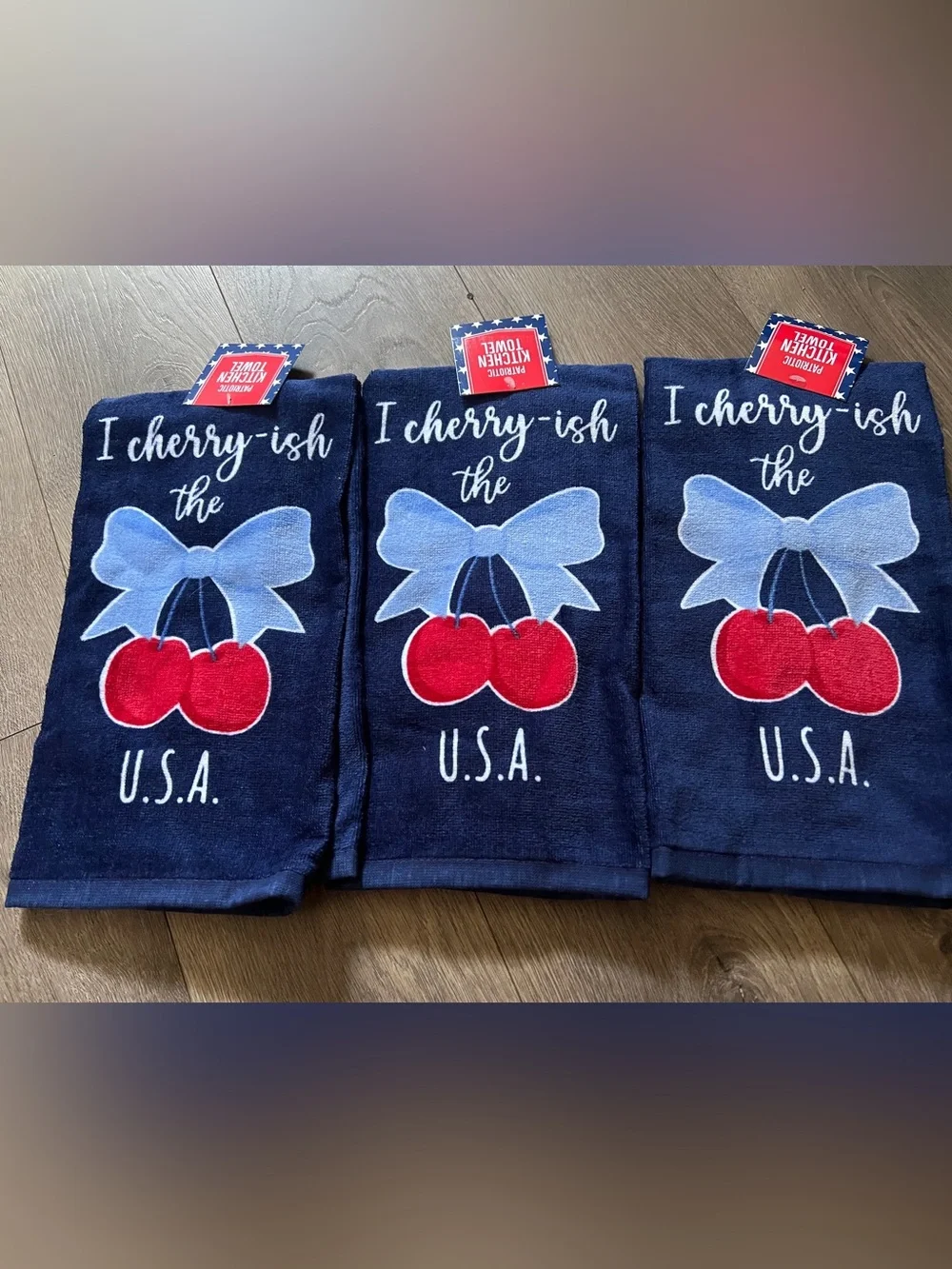 3 Patriotic Kitchen Towels New
